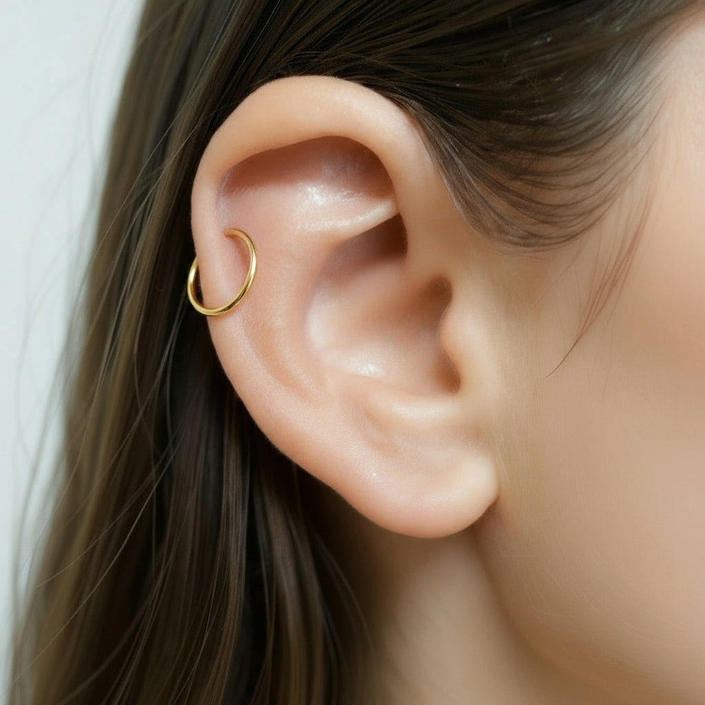 Orecchini con piercing a punta in oro opal cz placcato oro 18k 925 in argento st
