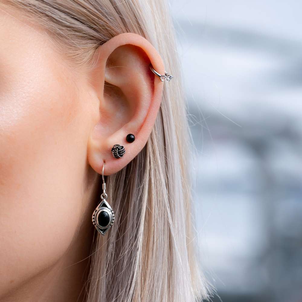 piercing sfera lobo argento donna