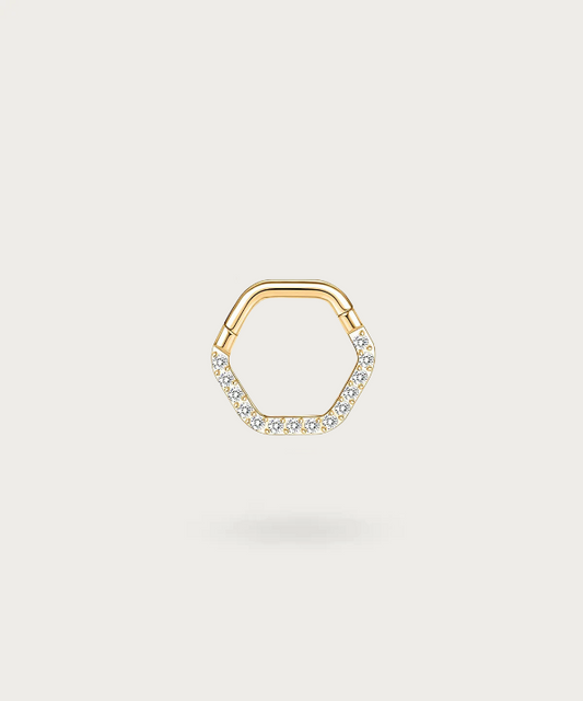 "Vista d'insieme del Piercing Snug Clicker in Titanio."