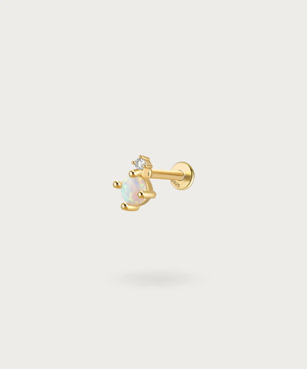 "Piercing Forward Helix Pietra Opale dorato, elegante in uno stile casual."