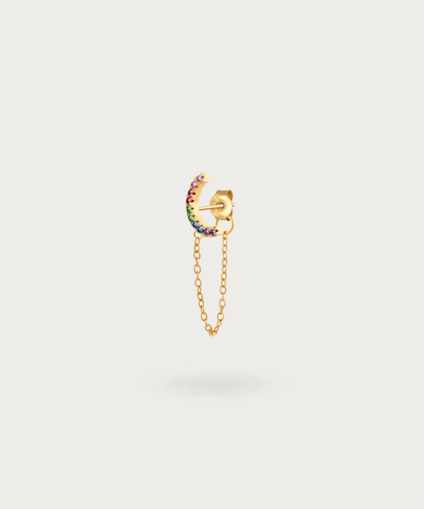 Orecchini A Catena Boho Oro – Cerchio Aperto Con Catena Larga, Minimal, Senza Piercing, Clip Personalizzata