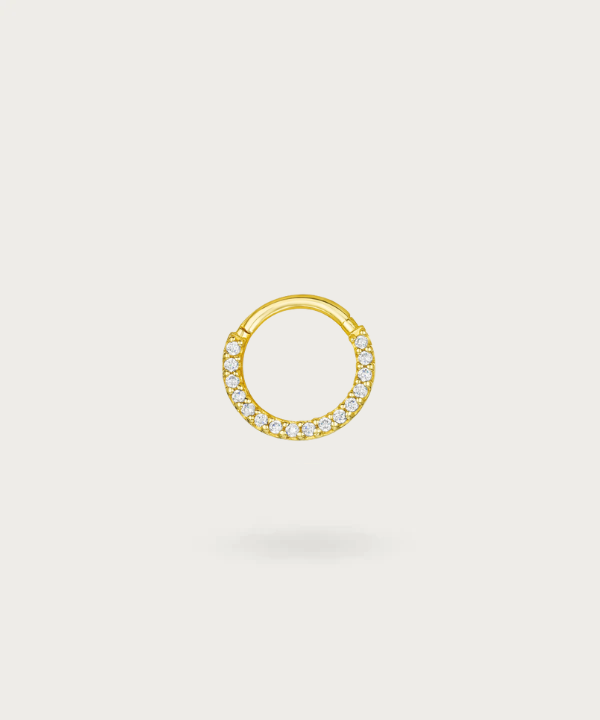 Piercing Lobo anello zirconi dorato