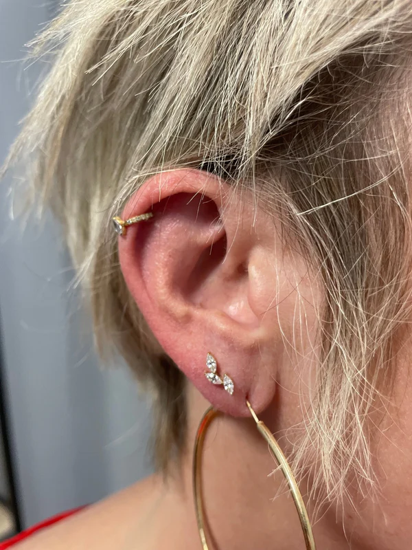 piercing Conch titanio anello argentato clicker