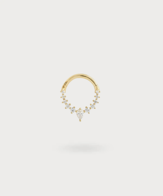 Bella | Anello Piercing Snug con zirconi