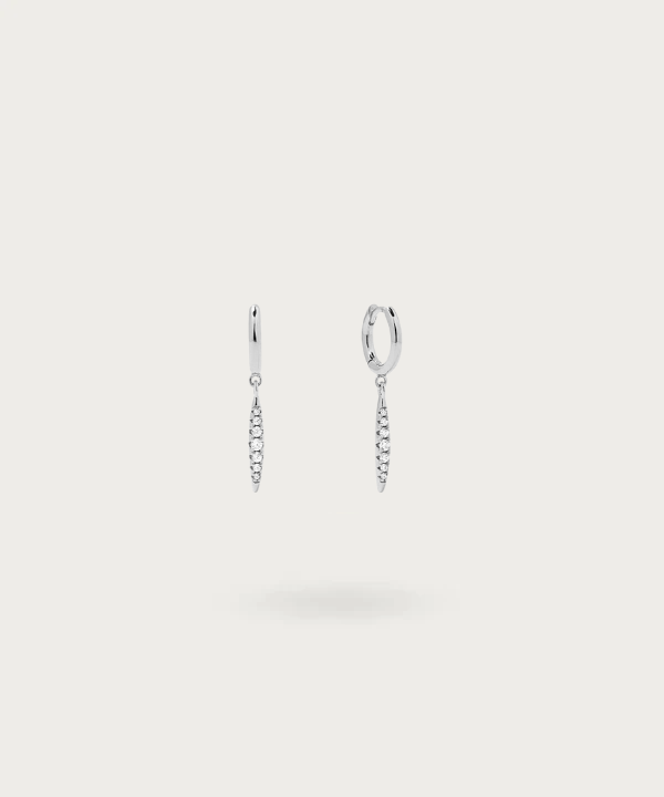 Orecchini in argento sterling Gabriela con design geometrico e zirconia.