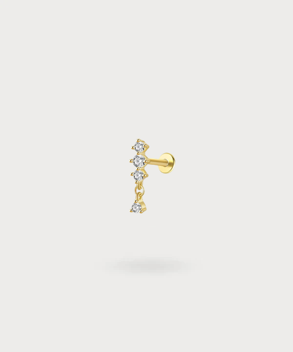 Orecchini A Perno A Forma Di Cuore In Zirconi E Placcatura Oro – Gioielli Eleganti Per Donna – Regalo San Valentino, Compleanno