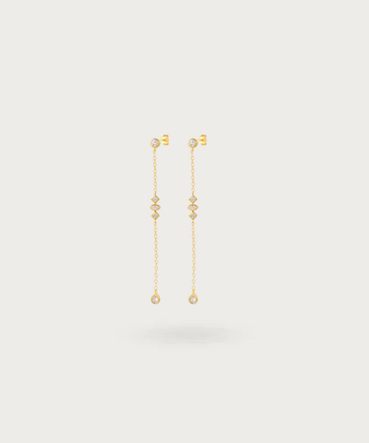 Orecchini Vintage In Argento Sterling 925 Con Zirconia Cubica 3.48g Orecchini Vintage In Argento Sterling 925 Con Zirconia Cubica 3.48g