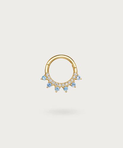 Piercing ad anello in oro con diamanti incastonati