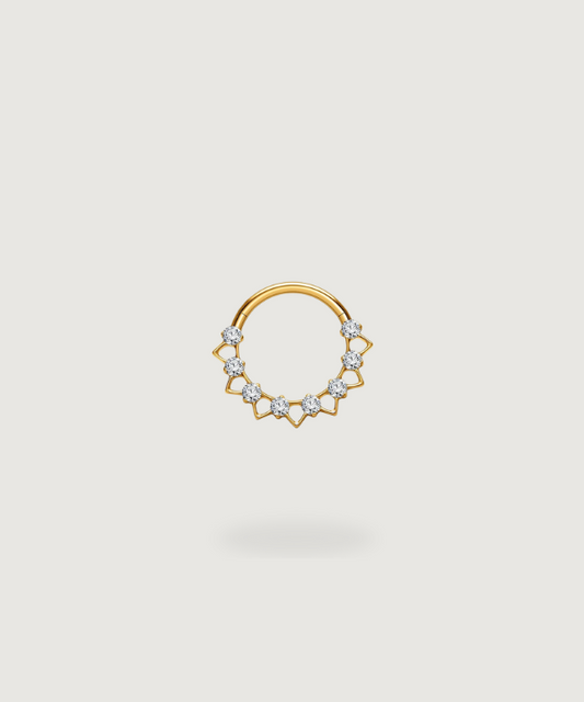 Piercing Alaia Titanium in oro con zirconi, per una lucentezza quotidiana
