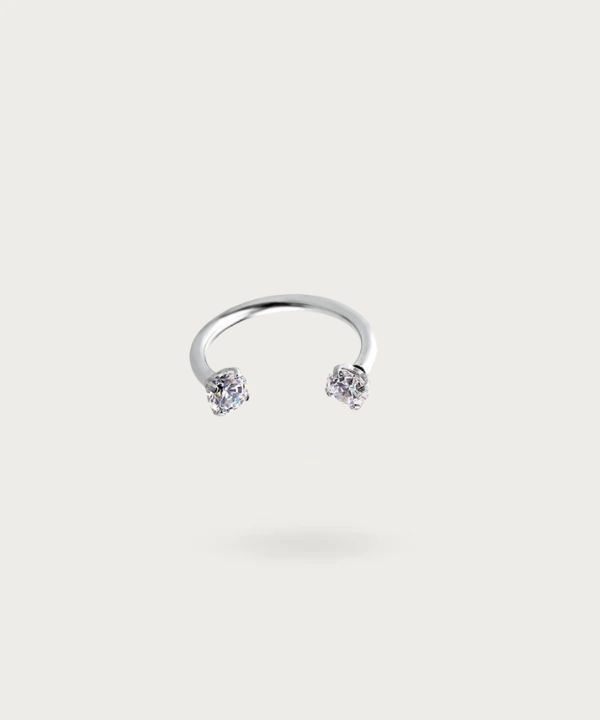 piercing sfera orecchio argento helix