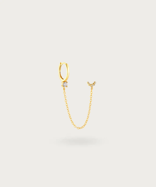 piercing helix con catena in oro