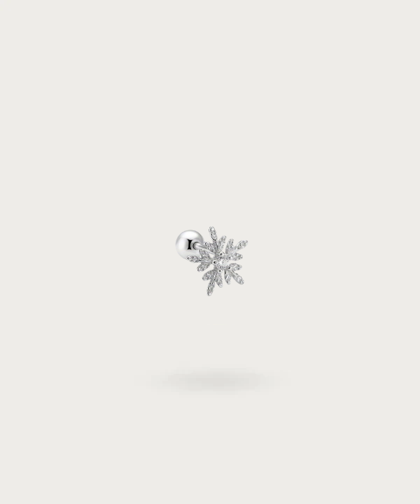 Piercing Trago Fiocco di Neve, Ideale per il Lobo, Flat, Helix, e Trago