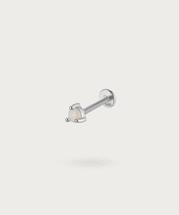 piercing helix orecchio opale argento