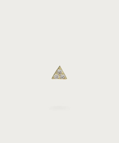 piercing lobo triangolo con zirconi in oro 18k